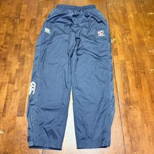 Canterbury USA Rugby Track Pants Mens Medium Navy Blue Mercury TCR Warm Up Mesh
